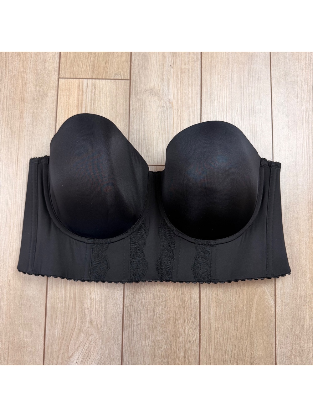 NWT Parfait 40F black longline bustier bra style p50116 strapless lace